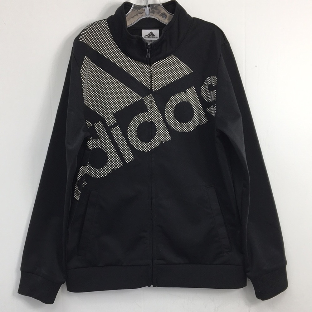 Adidas Zipper Front Graphic Logo Zipper Front Jacket Size L EXCELLENT Condition